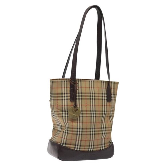 BURBERRY Nova Check Tote Bag Canvas Beige Auth BA1922 - Picture 1 of 16